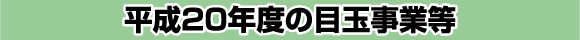 平成20年度の目玉事業等